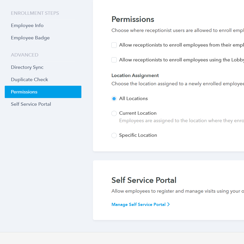 Enrollment permissions