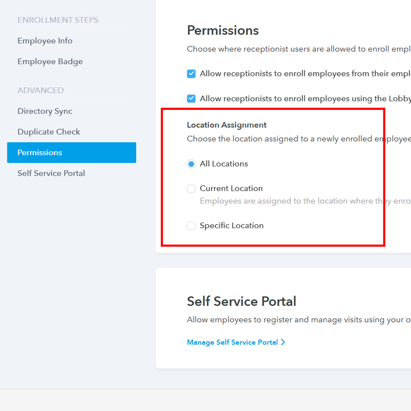 Configure location assignment