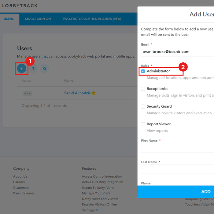 Add administrator option